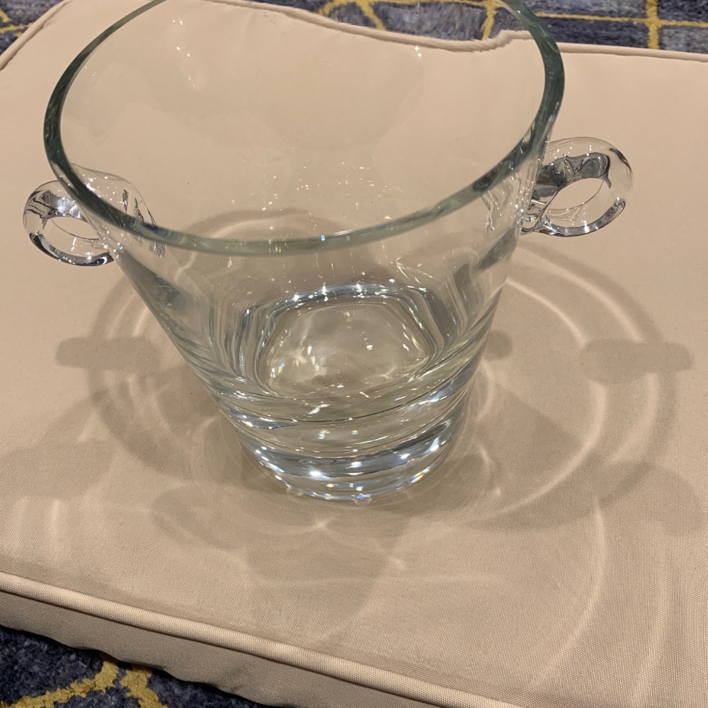 Signed Badash Clear Crystal Ice Bucket/Cooler  6” H x 5 1/4” Opening  x 3 3/4 B